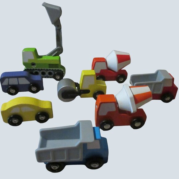 Melissa and Doug Wooden Vehicles 8pc Lot - Picture 1 of 1